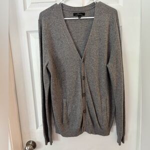 Marc Anthony 100% cashmere size large Heather Gray Knit cardigan luxury